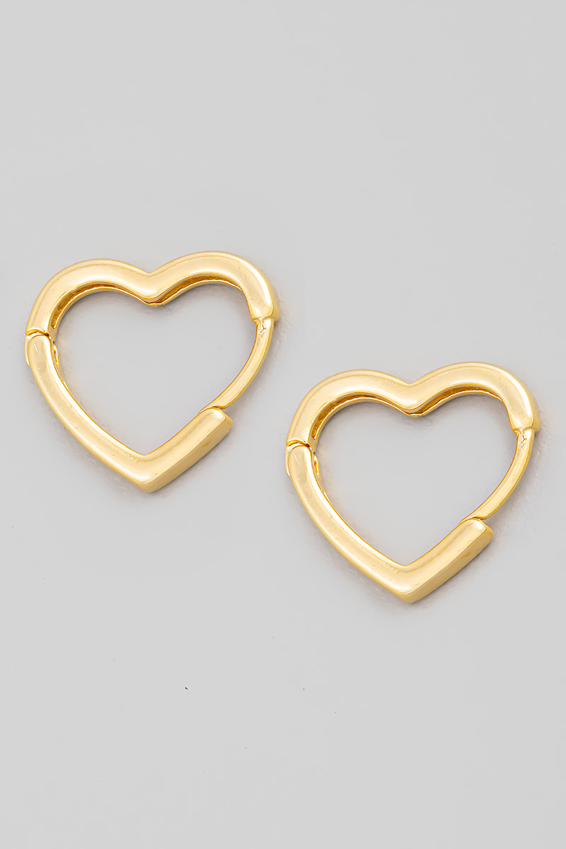 Heart's Accelerated Huggie Hoop Earring Gold - Plum Druzy by Luna Norte