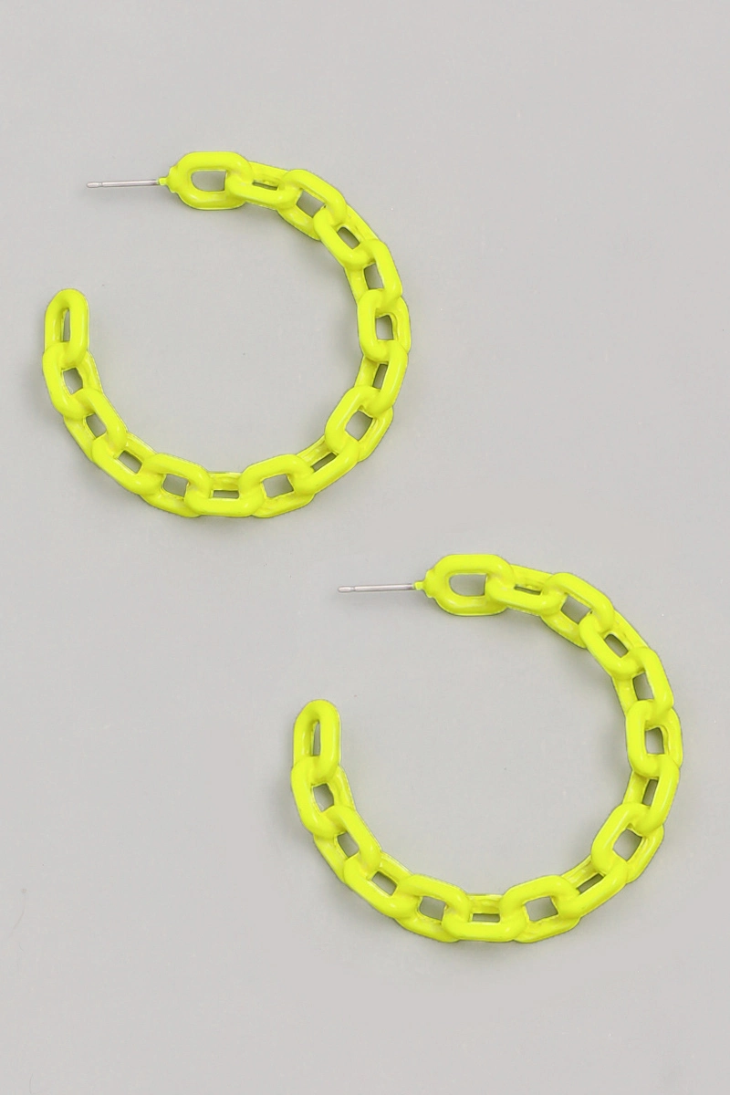 bright yellow hoop earrings