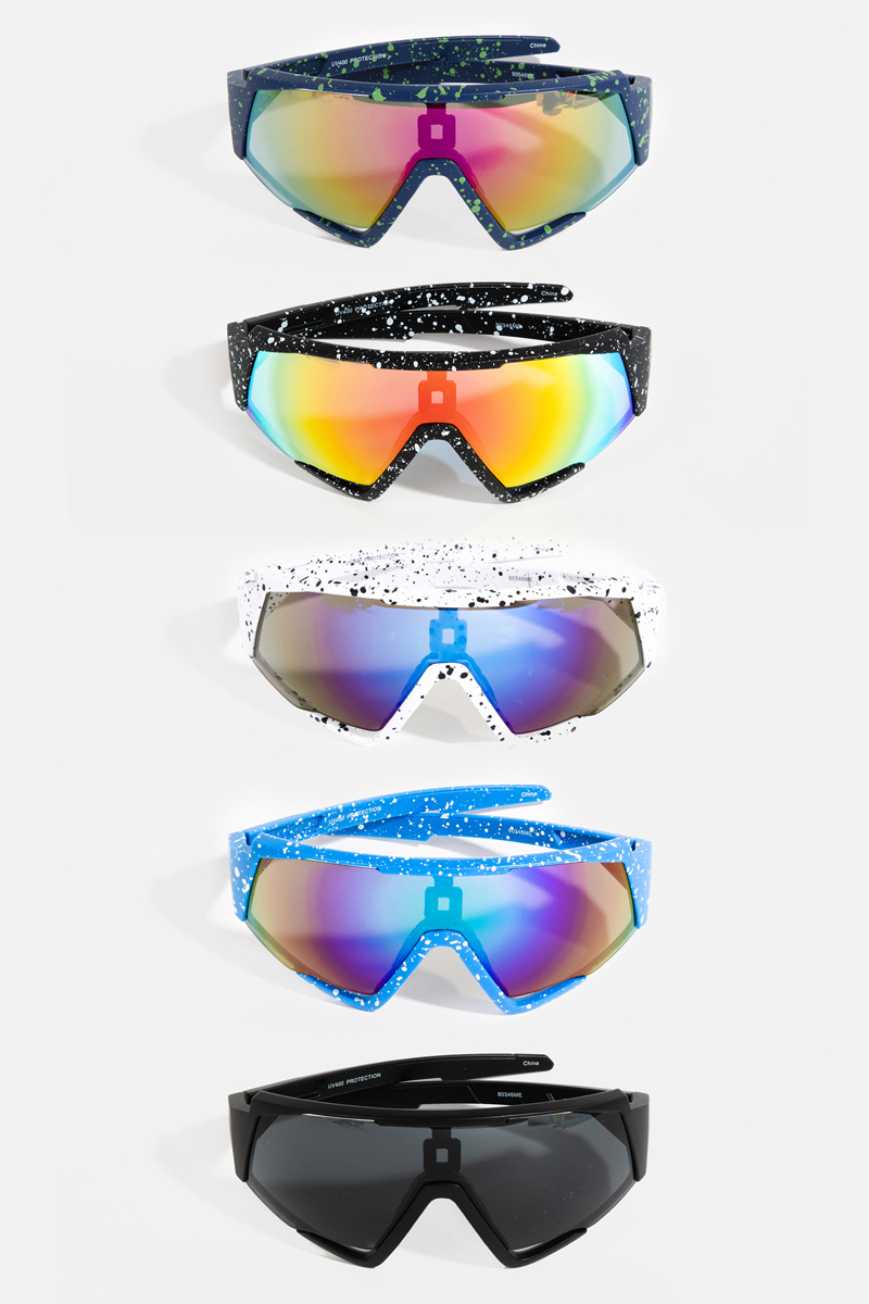 Paint splatter inspired sunglasses Paint Splatter Oversized Shield Sunglasses Set main image 2