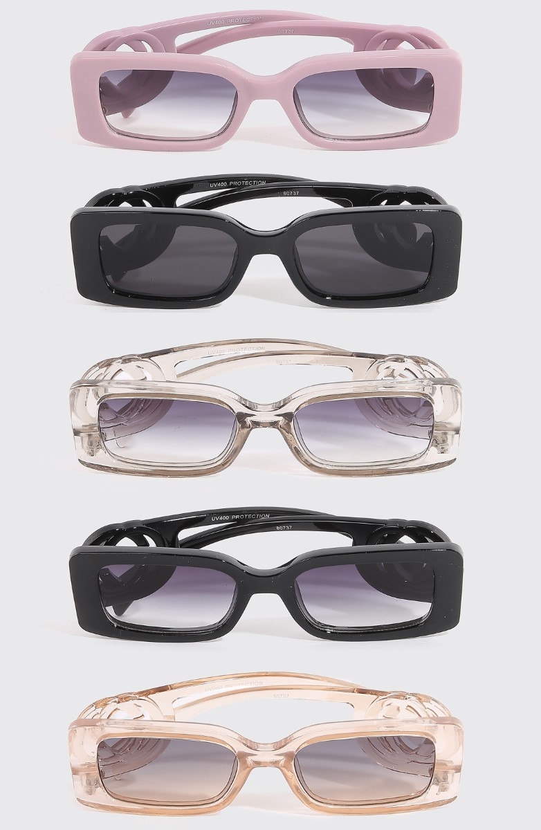 Thick Rectangle Frame Assorted Sunglasses Set