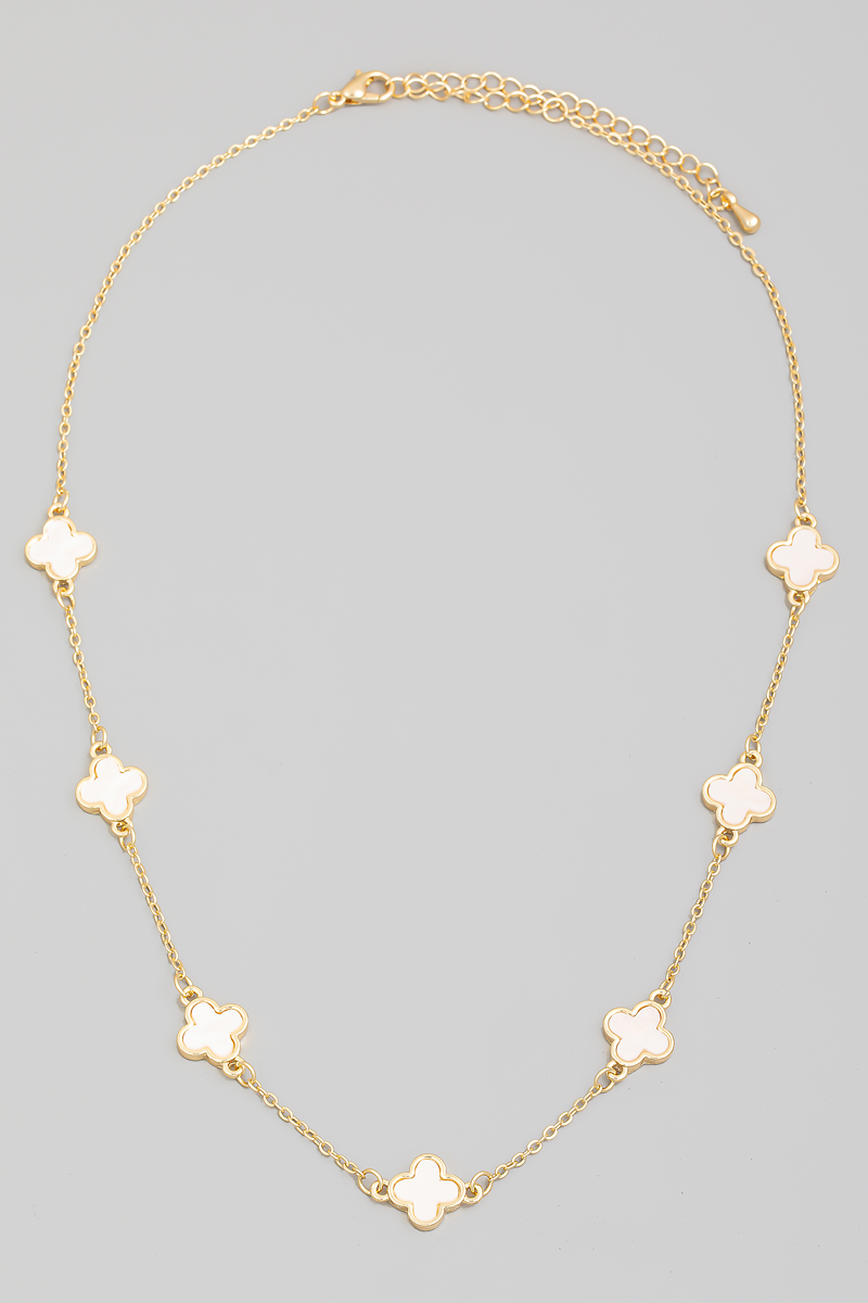 Adeline Clover Necklace, Mother of Pearl