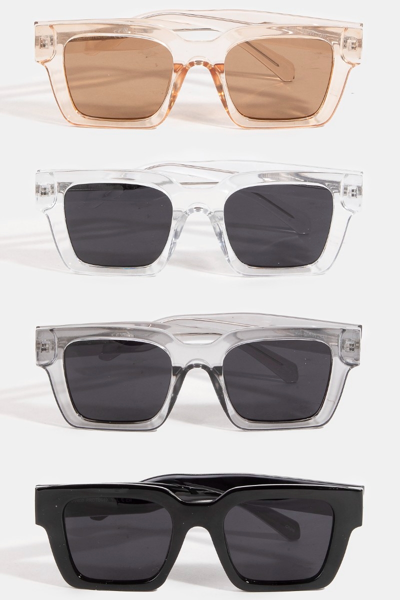 Simple Rectangle Frame Sunglasses Set