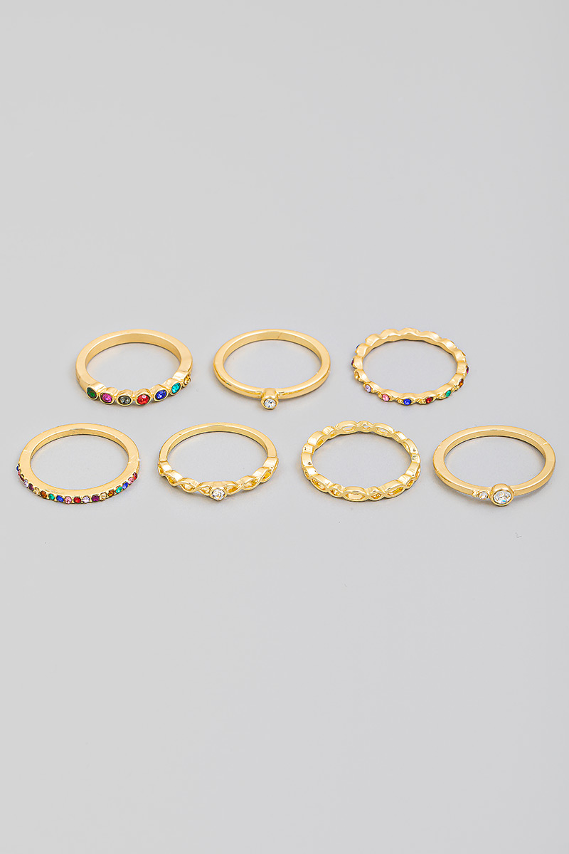 thumbnail image 2 of Crystal Alloy Rings Set For Women Jewelry Adjustable Ring For Girls Punk Accessories Fashion Jewelry 2 of 14
