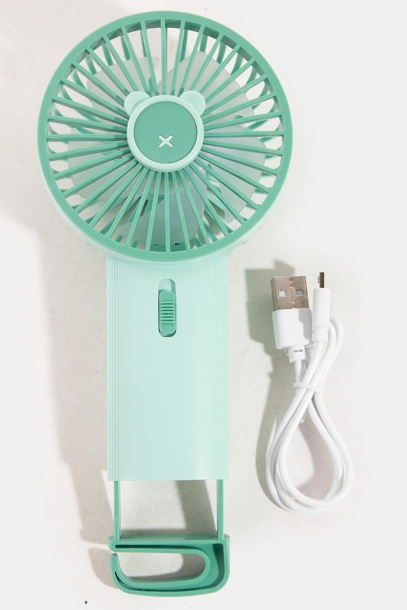 Handheld Desktop Usb Fan With Rgb Lights And Stand - Others