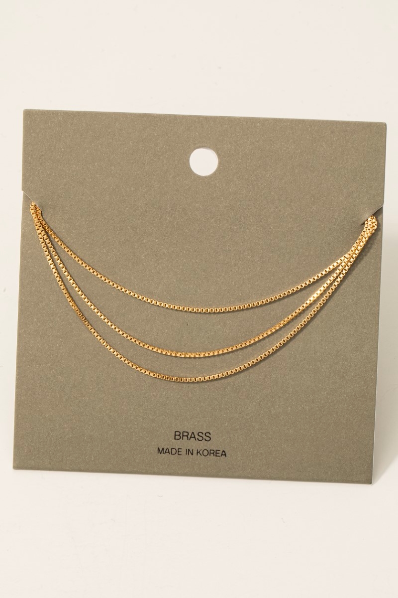 Mini Box Chain Triple Layered Mini Box Chain Necklace - New Arrivals