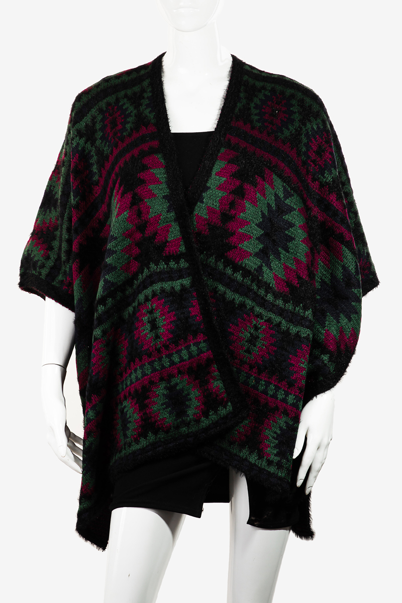Aztec Pattern Fashion Ruana - Ponchos and Vests