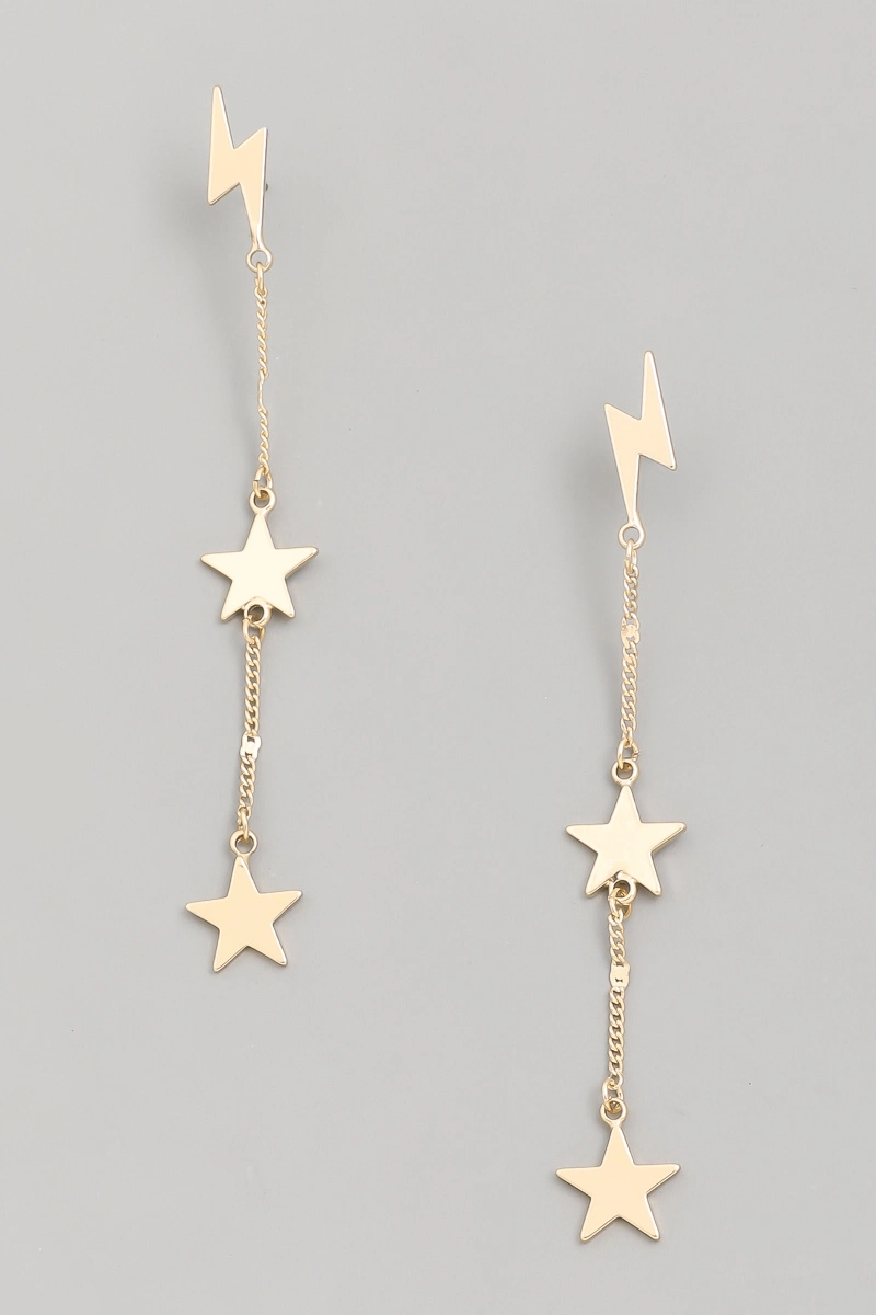Star Chain Dangle Earrings