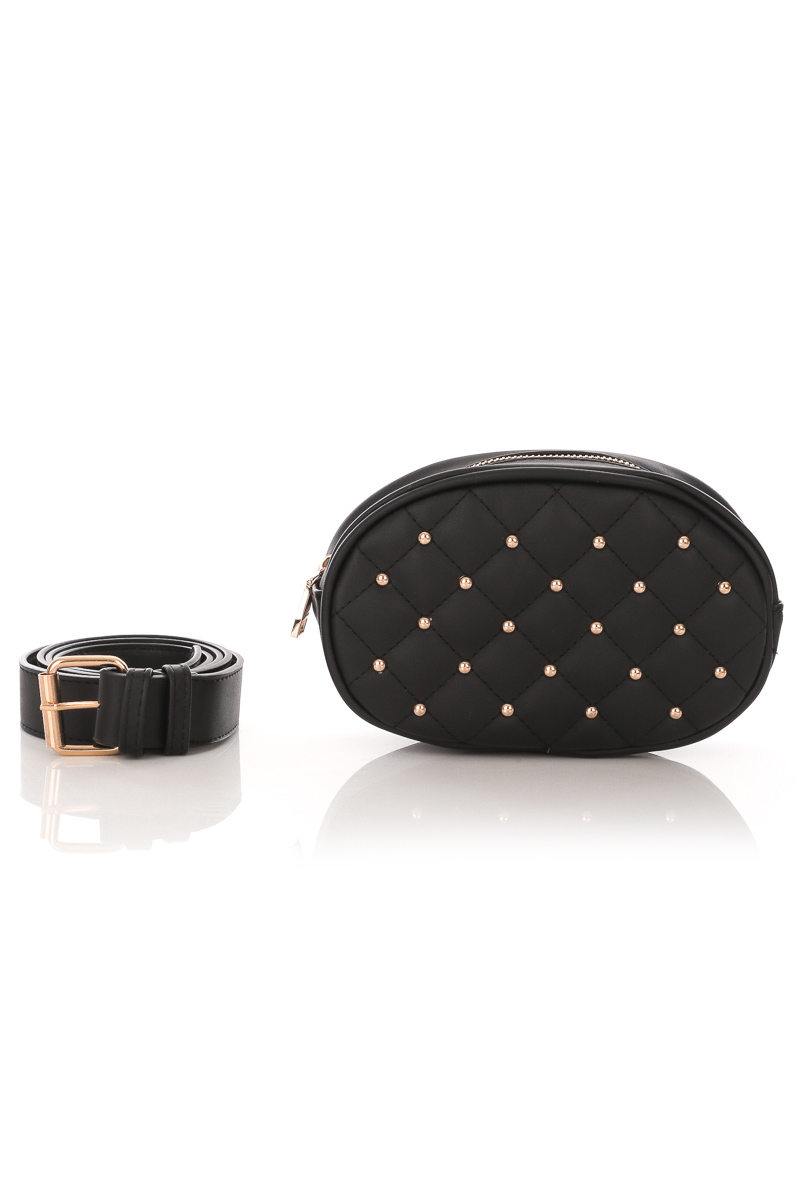 BK Quilted Studded Round Belt Bag Belts