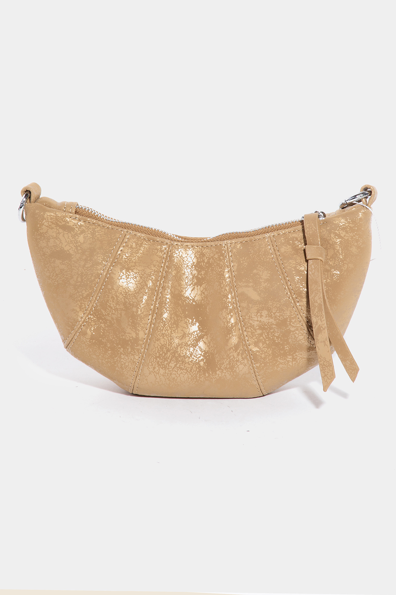 Textured Faux Leather Croissant Hand Bag - PRE-ORDERS