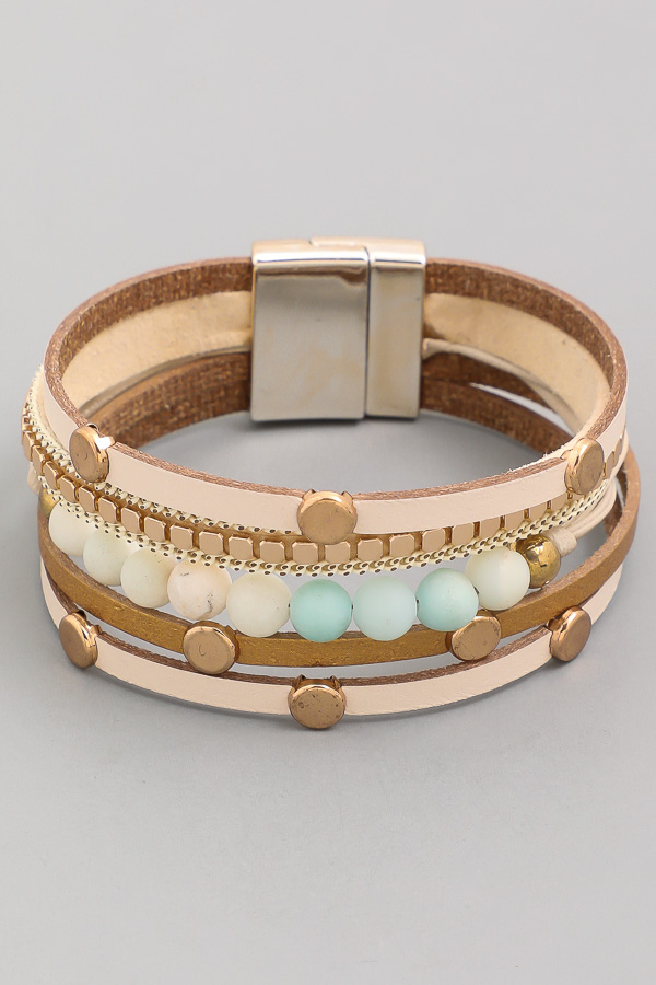 Geometry Multilayer Magnetic Bracelet