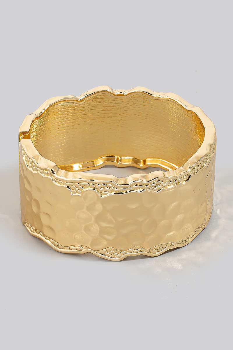 Hammered Wide Bangle Bracelet - Bracelets
