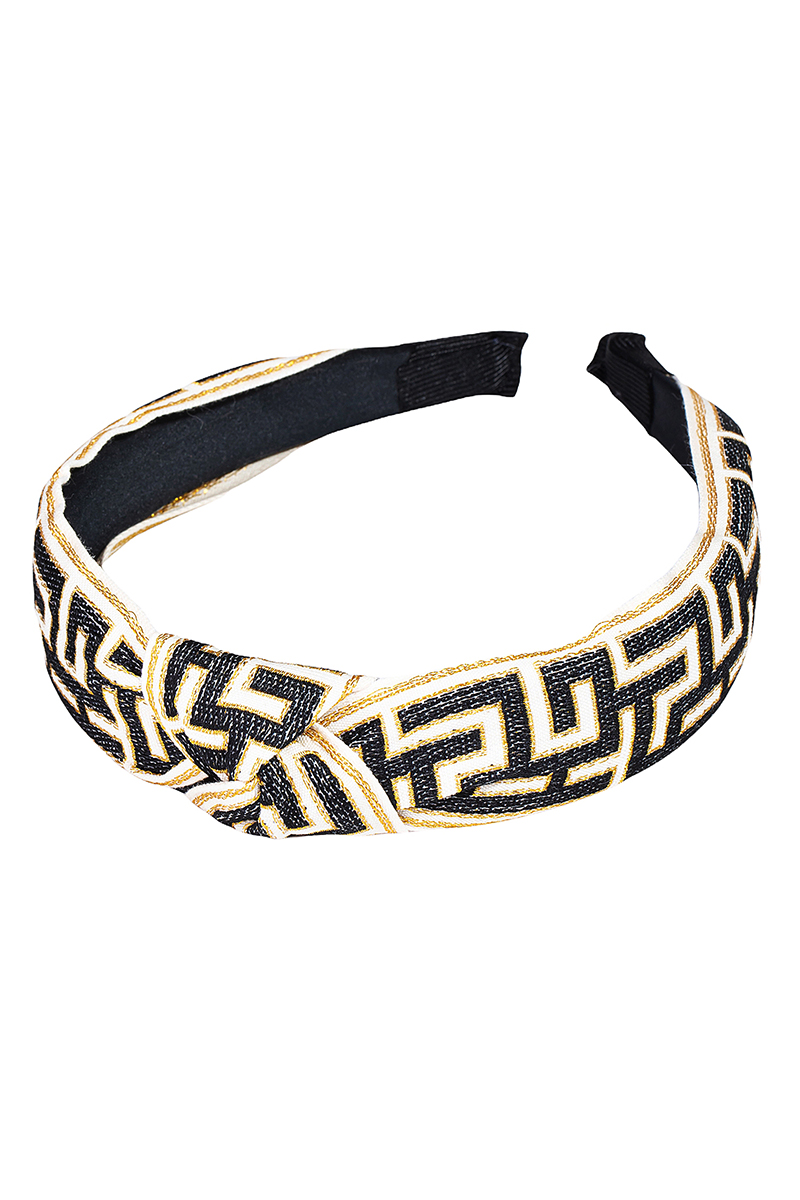 Meander Pattern Knot Headband - Hair Accessories