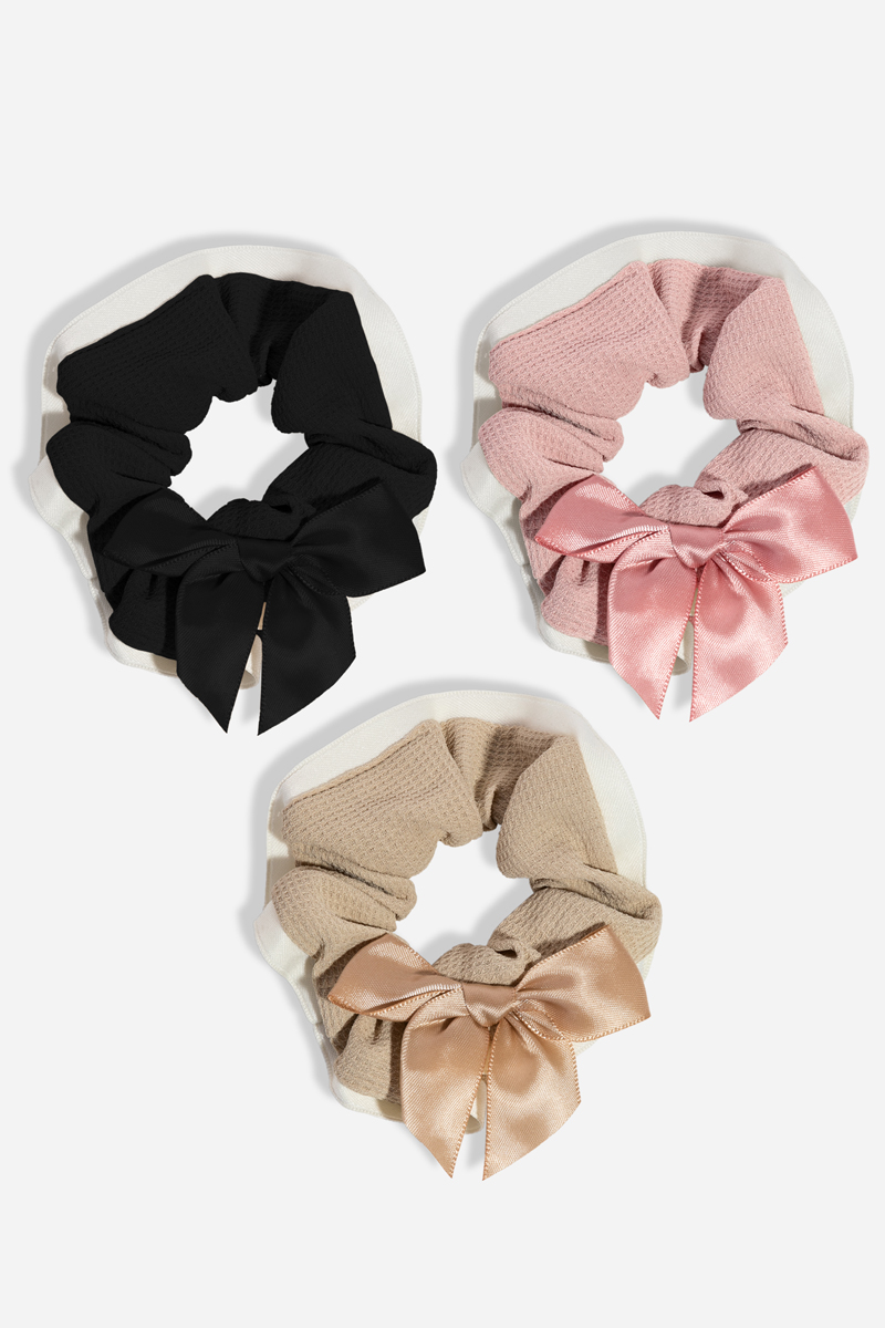 Kangaroo Working Cap With Buttons, Bow Hair Scrunchy And Ribbon Tie For Women Long Hair