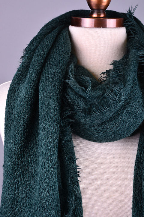 Solid Fringe Trim Open Scarf. - Scarves