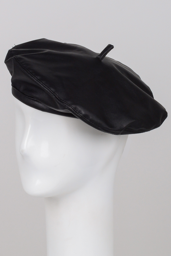 leather beret cap