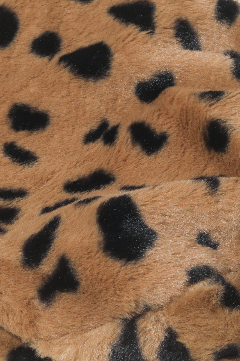 Faux Fur Leopard Print Beanie