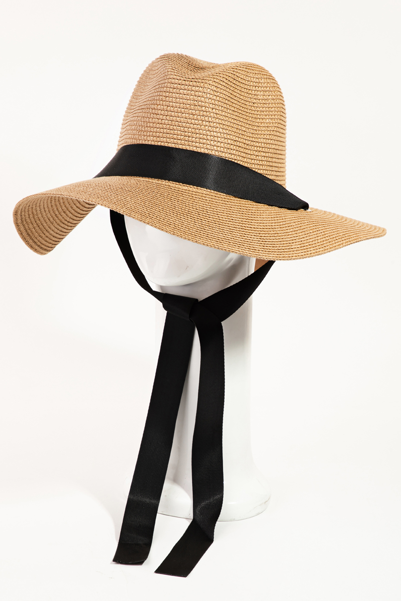 sun hat with ribbon tie