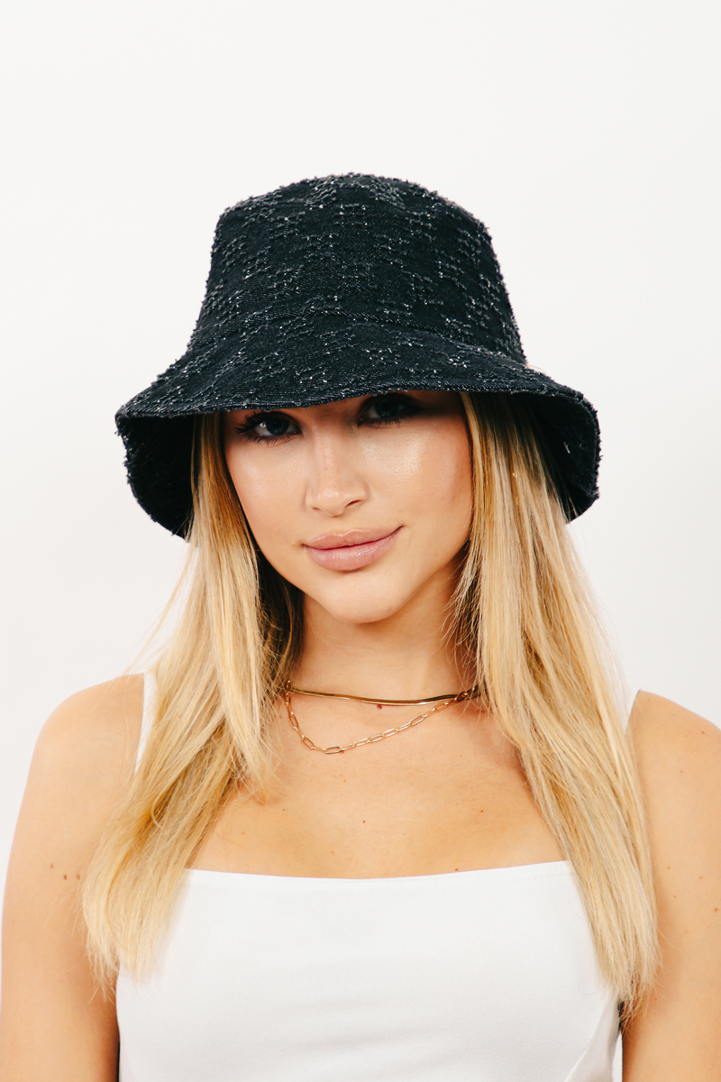 Black Denim Detail Bucket Hat // Random Selection