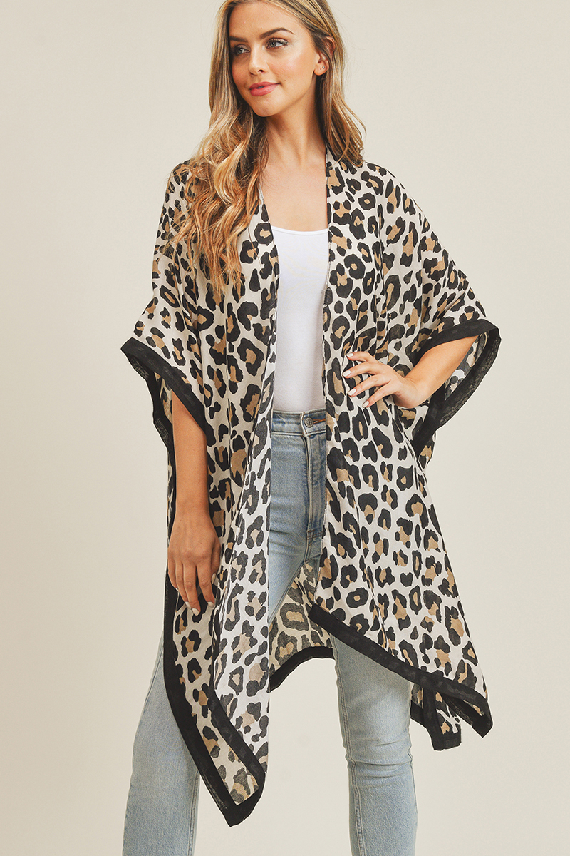 Leopard Short Boho Kimono