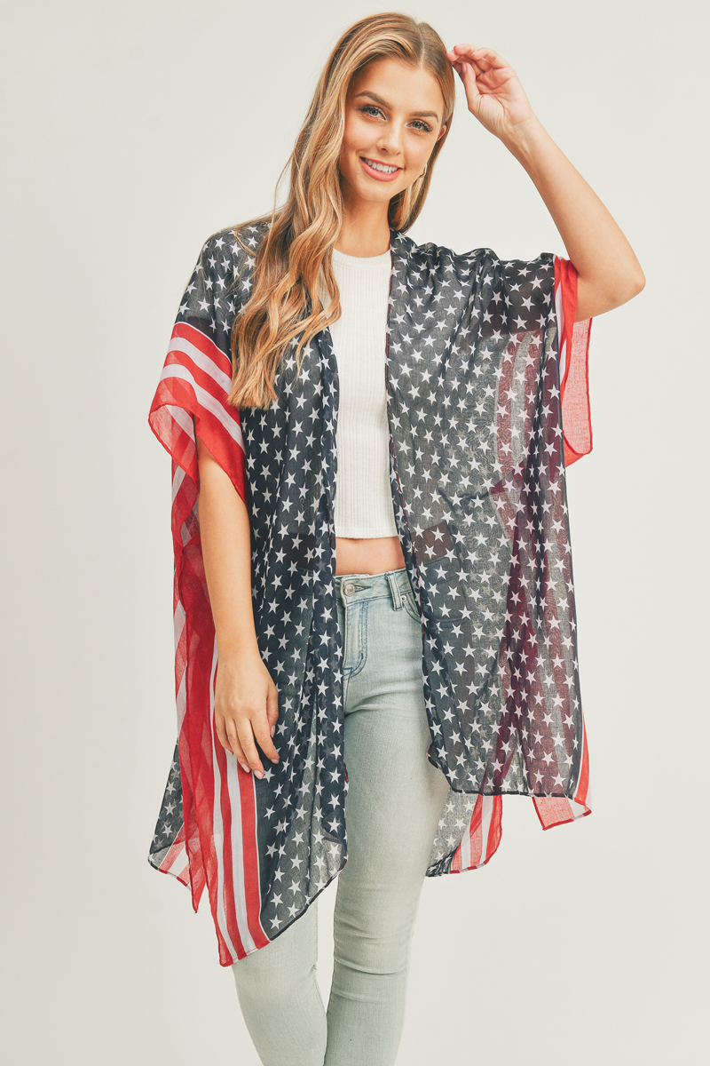 Patriotic Cherries Kimono by Michelle Mae