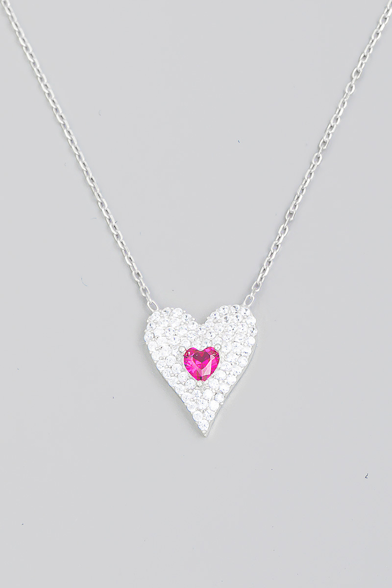 Seize The Day Sterling Silver Charm - Pave Heart Bracelet Charm With Cubic Zirconia For Women - View #10