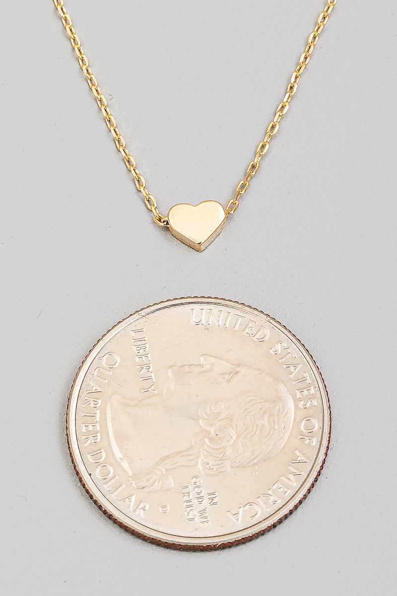 Mini Elongated Heart Charm Necklace main image 1