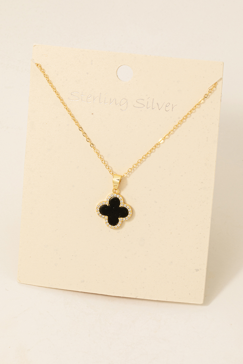 Silver Clover Pendant Necklace