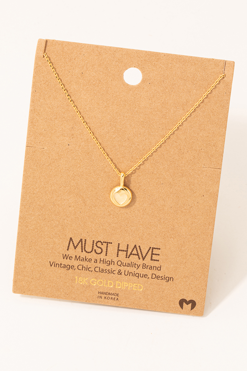 Coin & Heart Gold Necklace