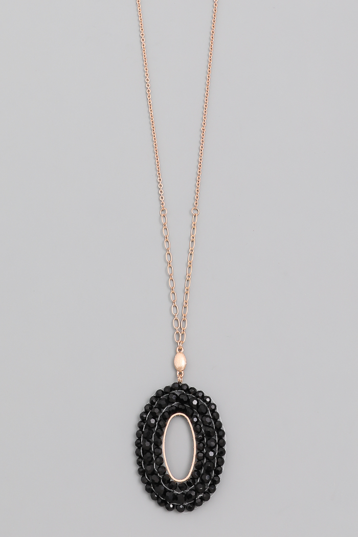 Beaded Oval Collar Necklace
