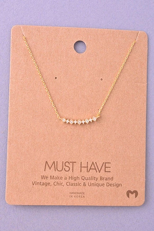 Curved Jewel Pendant Necklace