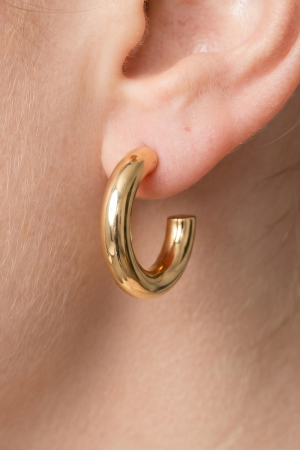 Gold Dipped Chunky Tube Hoop Earrings