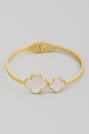 Painted Flowers Open Clasp Bracelet