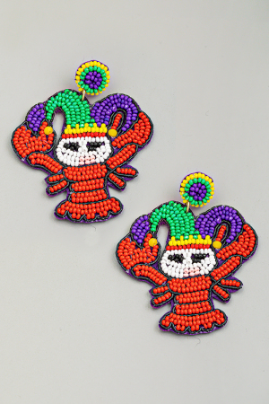 Mardi Gras Crawfish Earrings