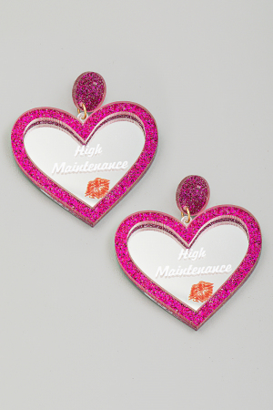 High Maintenance Heart Drop Earrings