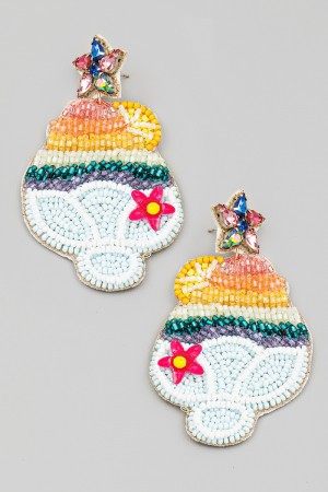 Rainbow Ice Cream Drop Earrings