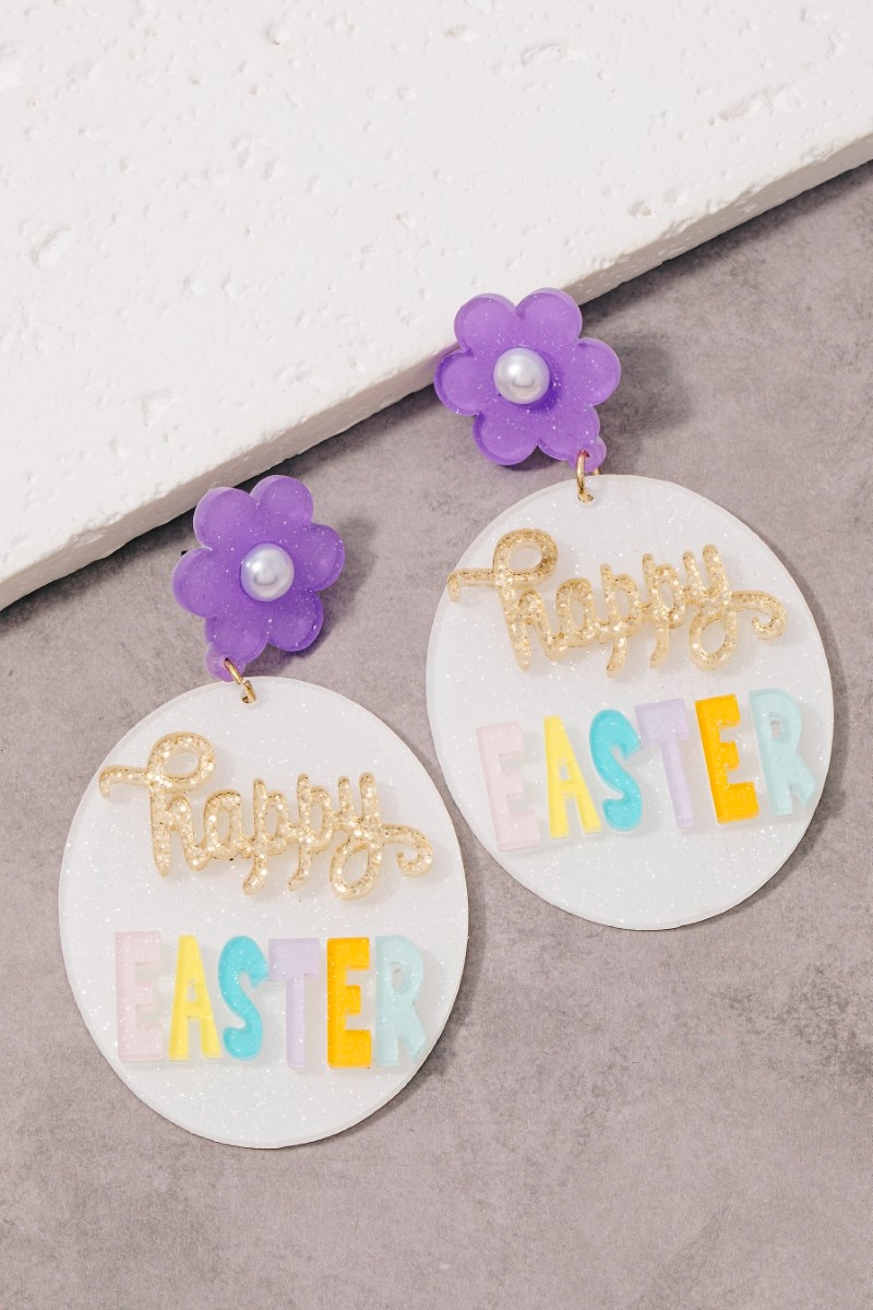 Happy Easter Egg Dangle Earrings