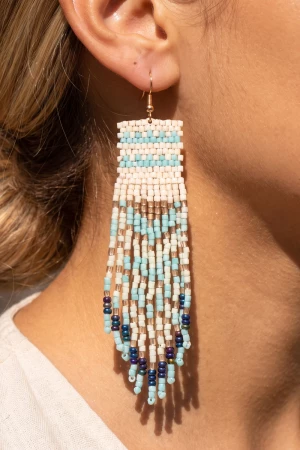 Seed Bead Fringe Statement Earrings