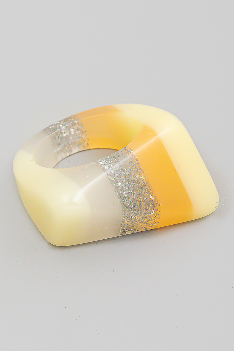 Striped Thick Acetate Fashion Ring