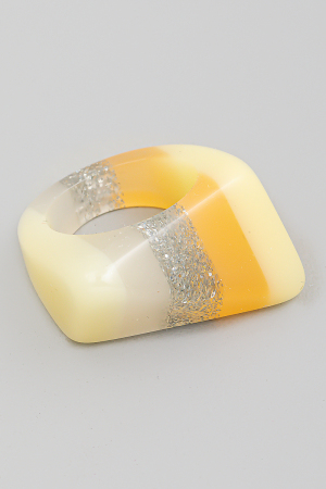 Striped Thick Acetate Fashion Ring