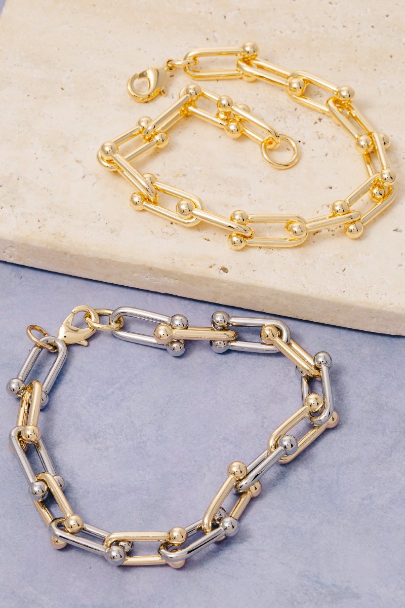 Narrow U Chain Link Bracelet
