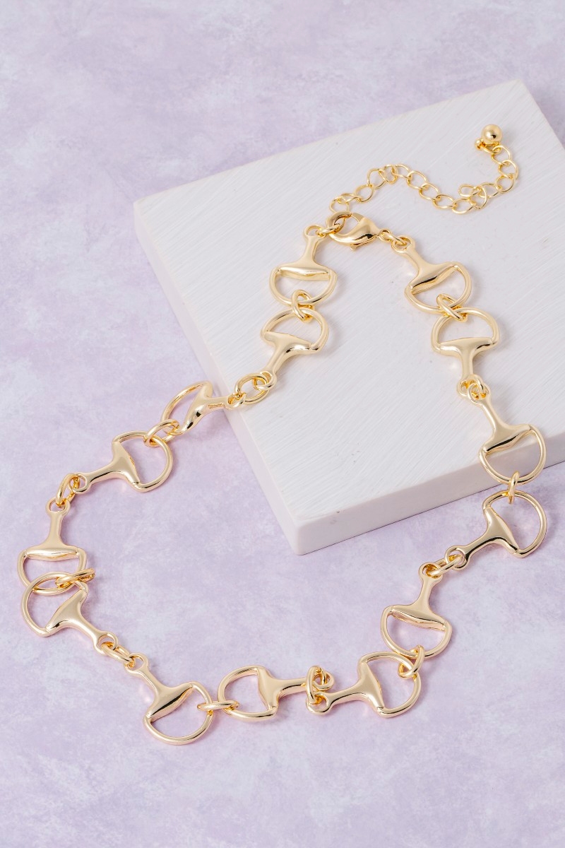 Abstract D Link Chain Necklace
