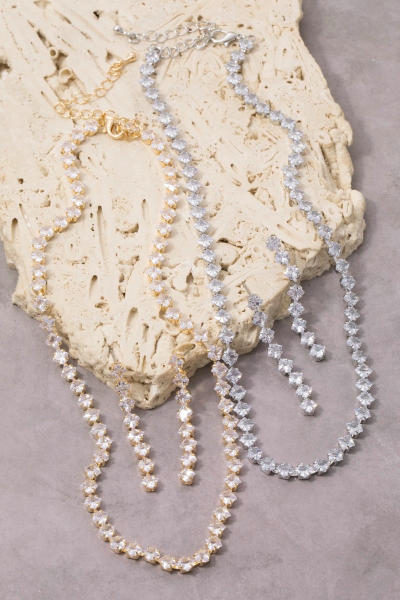 Cz Crystal Tennis Necklace