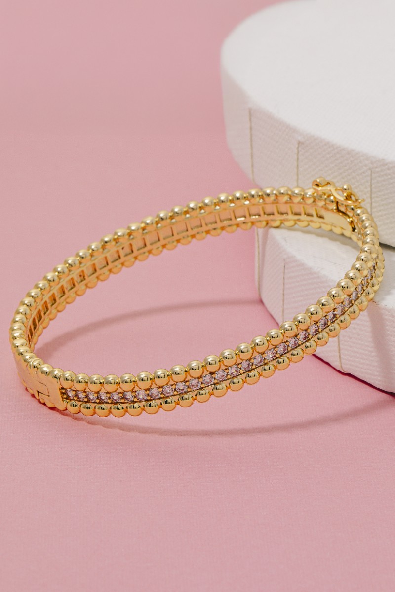 Cable Link CZ Hinge Bracelet main image 1