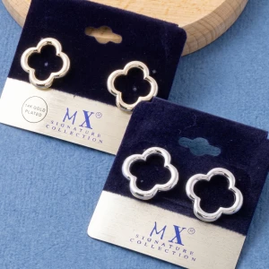 Open Clover Quatrefoil Stud Earrings