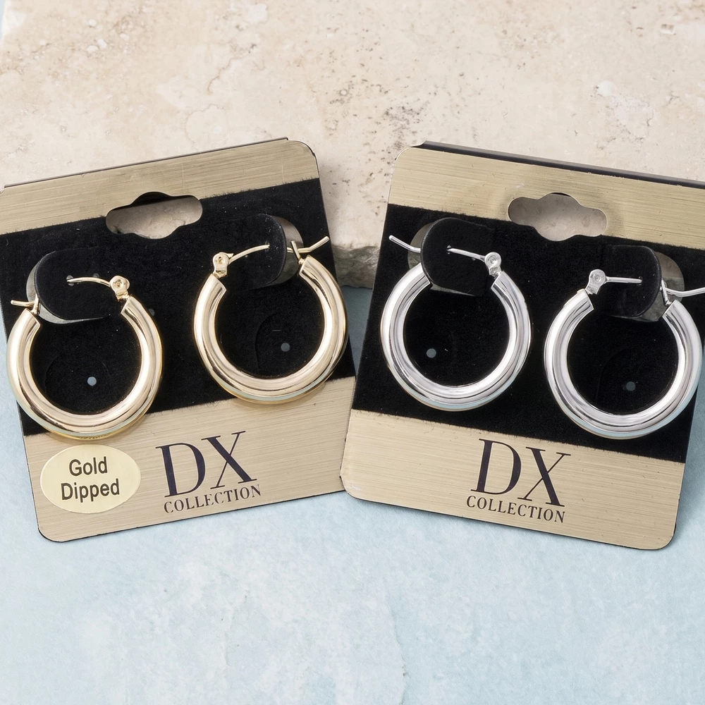 Gold Dipped Chunky Puffed Huggie Hoop Earrings