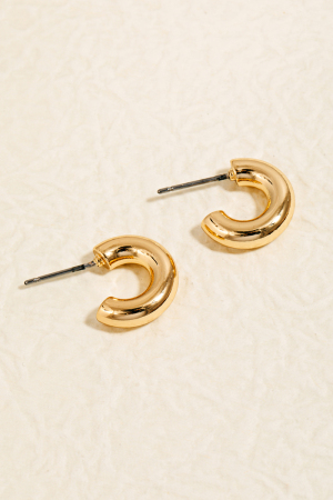 Gold Dipped Mini Tube Hoop Earrings