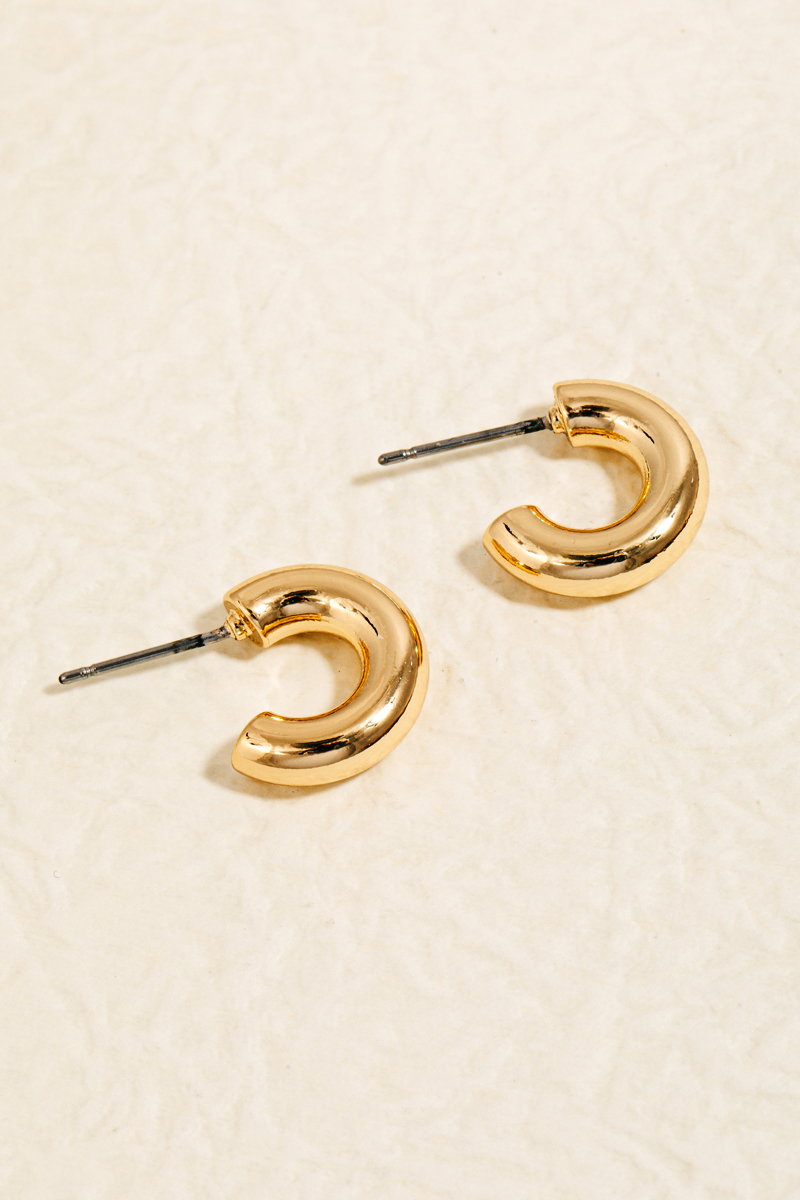 Gold Dipped Mini Tube Hoop Earrings