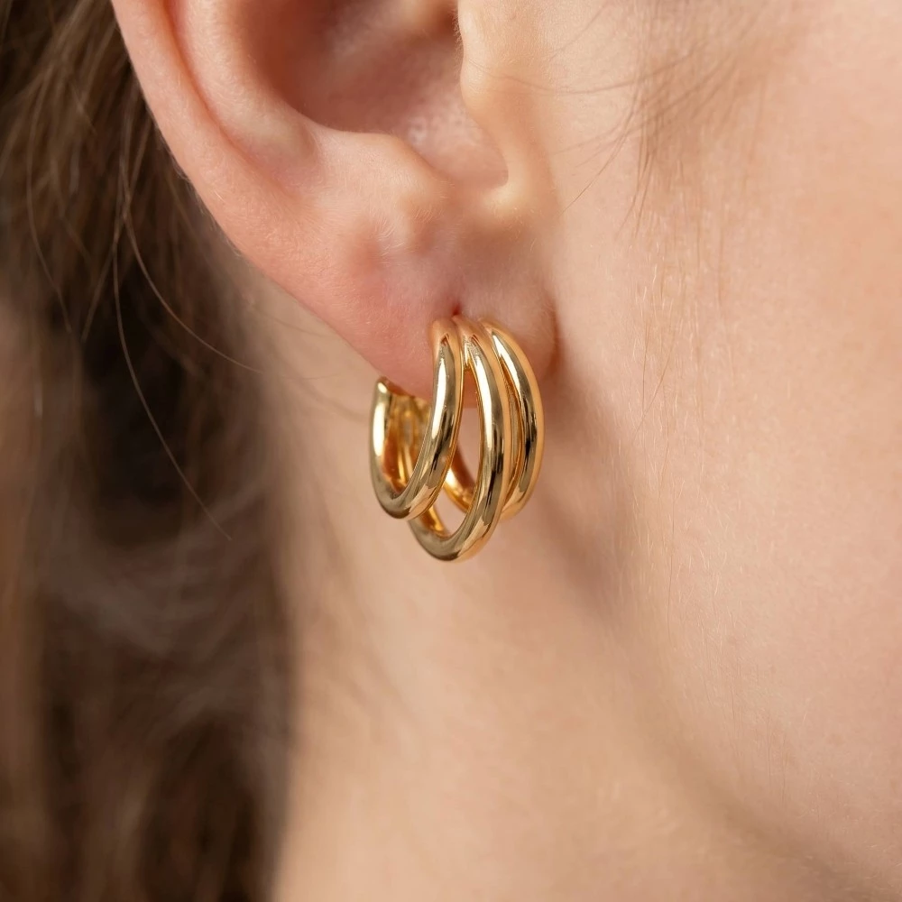 Layered Tube Hoop Earrings