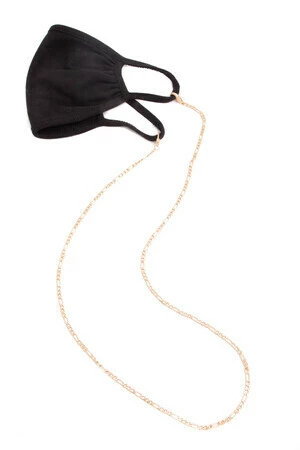 Matte Gold Figaro Chain Mask Necklace