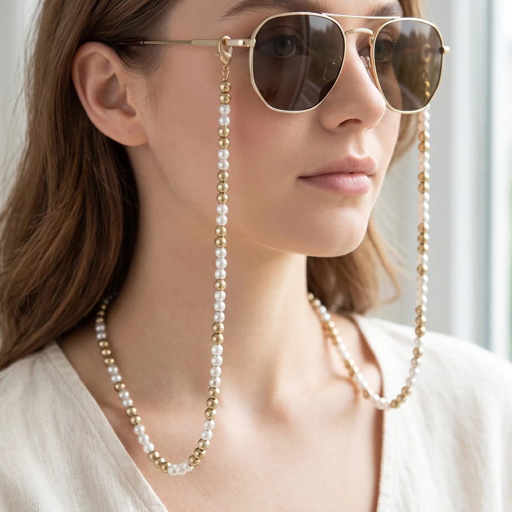 Two Tone Ball Bead Mask Chain 32 Inch